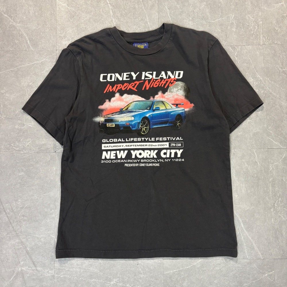 Coney Island Picnic Import Nights Car Graphic Tee Black Small Organic Cotton